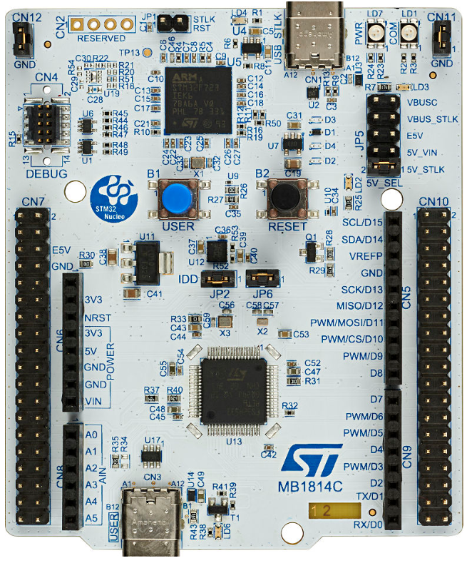 Nucleo H533RE top view